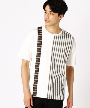 COMME CA ISM 異素材　コンビTシャツ