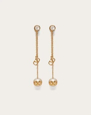 VALENTINO VLOGO SIGNATURE EARRINGS WITH PEARLS