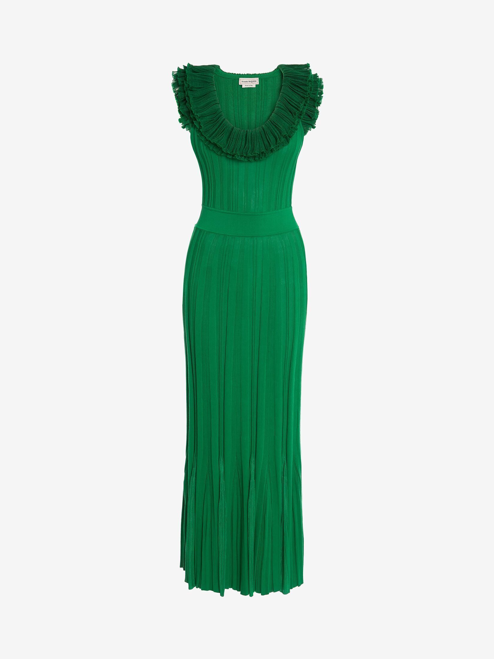 Alexander McQueen スクープネック ラッフル ニットドレス