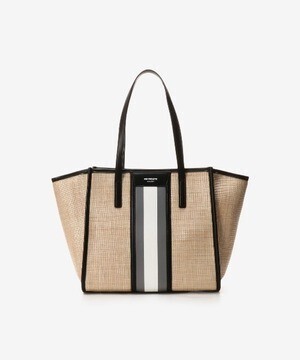 & chouette パナマ調ラインデザイントートバッグ