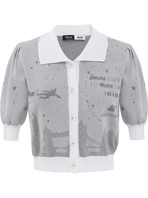 d'zzit Jacquard Polo Knit Cardigan