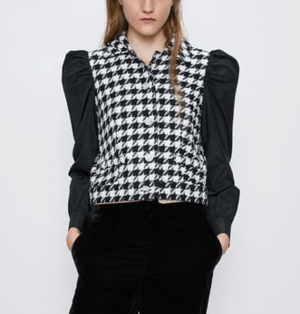 ZARA CONTRASTING TWEED TOP