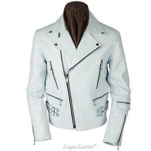 Liugoo Leathers 【楽天市場】ライダースジャケット★【高級カウ牛革】【グラシアホワイト】新品メンズ 本革UKダブルライダース レザージャケット・革ジャン・皮ジャン：リューグーレザーズ楽天市場店
