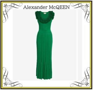 Alexander McQueen 【Alexander McQueen】スクープネック ラッフル ニットドレス (alexander mcqueen/ワンピース) 667754Q1AU43016【BUYMA】