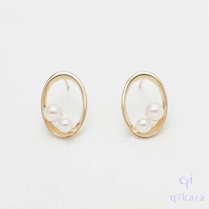 qikara K10アコヤ真珠ピアスP23