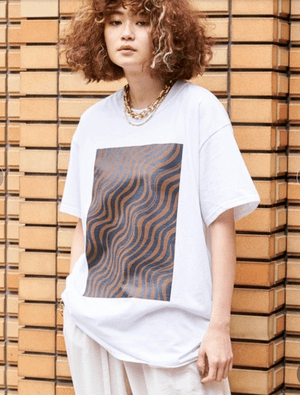 MAISON SPECIAL ウェーブプリントTシャツ