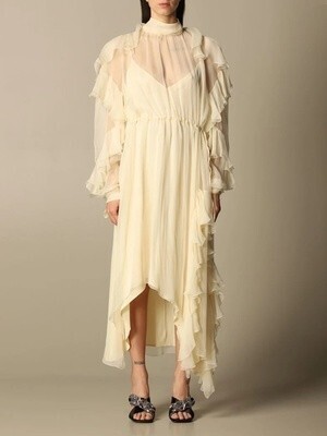 N°21 Midi Dress In Chiffon With Flounces