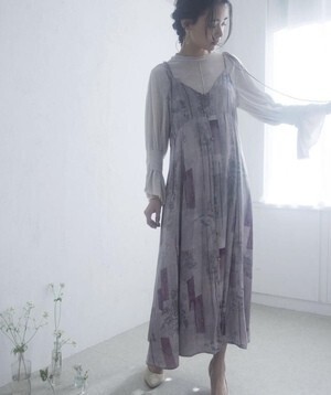 nagisa seasonal letter camisole one-piece