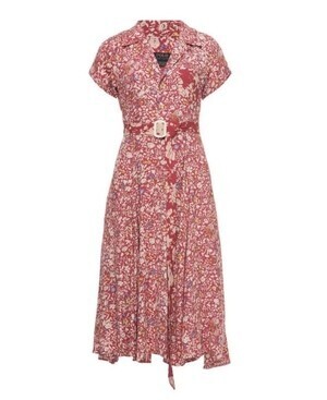 POLO RALPH LAUREN Floral Pattern Short Sleeve Dress