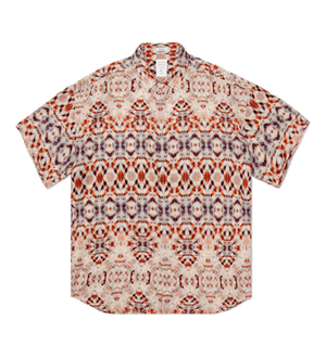 MISTERGENTLEMAN GREY  BATIK PATTERNED S/S MODERN SHIRT