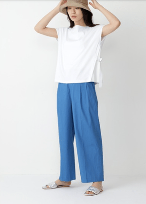 HUMAN WOMAN 綿麻ダスティストレッチパンツ
