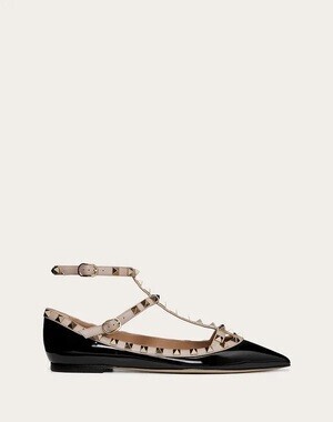 VALENTINO ロックスタッズ パテント ケージドバレリーナ