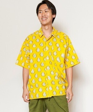 チャイハネ ブロックプリントMEN'Sシャツ