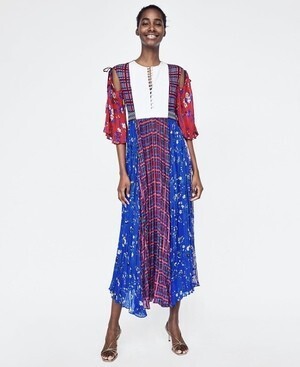 ZARA ロングフローラルプリントドレス