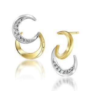 STAR JEWELRY K18/Pt950 ピアス DOUBLE MOON PIERCED EARRINGS