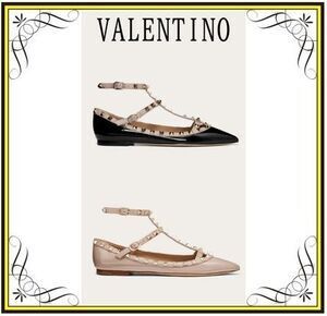 VALENTINO 【VALENTINO】ロックスタッズ パテント ケージドバレリーナ (VALENTINO/パンプス) VW2S0376VNWN91  VW2S0376VNWP45【BUYMA】