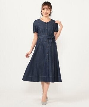 LAISSE PASSE フロントボタンデニムワンピース