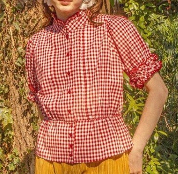 poppy puff sleeve frill blouse