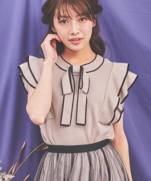 Noela 配色トリムタイニット