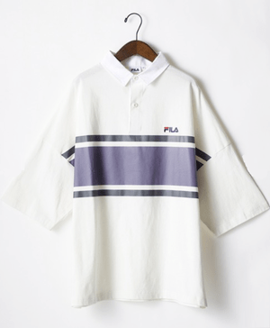 FILA ビッグシルエットワンポイント刺繍半袖ラガーシャツ