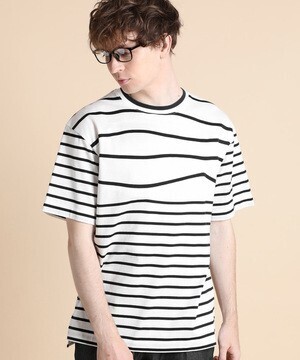 LANVIN en Bleu ウェーブボーダー Tシャツ