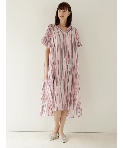 TONAL アートプリントスキッパーワンピース