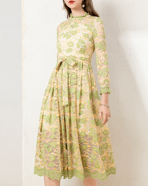 Antoinette 花柄 レディース グリーン 上品 デート 春物 ワンピース