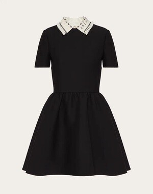 VALENTINO EMBROIDERED CREPE COUTURE DRESS