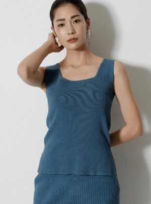 AZUL BY MOUSSY SQUARE NECK KNIT TANK