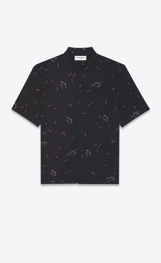 SAINT LAURENT シャークカラーシャツ（サンローランキューピッドプリント）