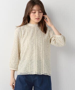 MISCH MASCH レースチュールタックブラウス