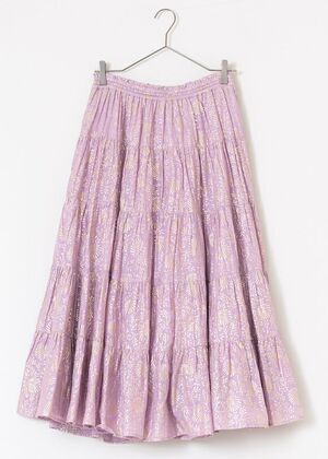 NE QUITTEZ PAS Gold Flower Print Skirt