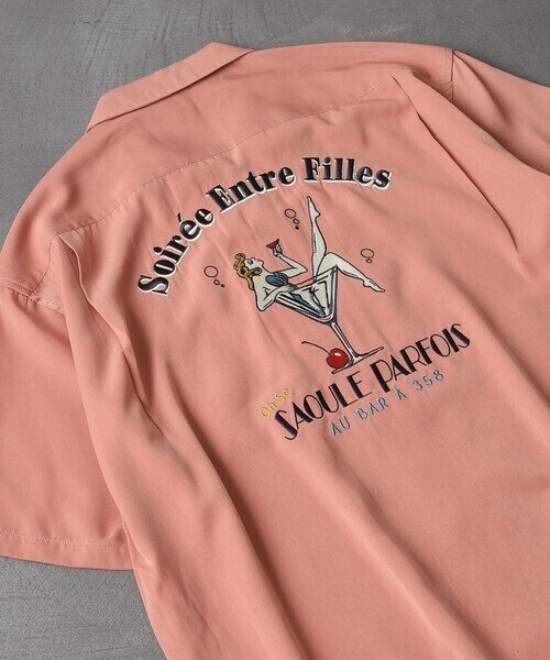 FREAK'S STORE WEB限定 バック刺繍オープンカラーシャツ/BAR