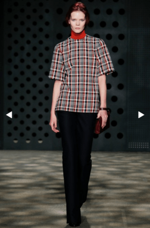 ADEAM Multi plaid boxy top