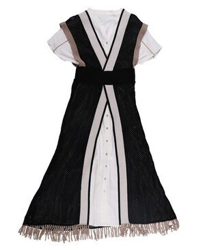 KOH.style ウエスタンシャツレイヤードフリンジワンピース