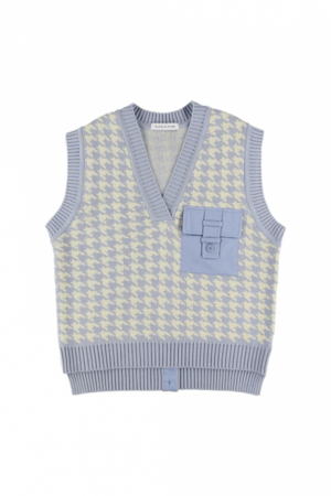 ALEXIA STAM Back Button Knit Vest Sax