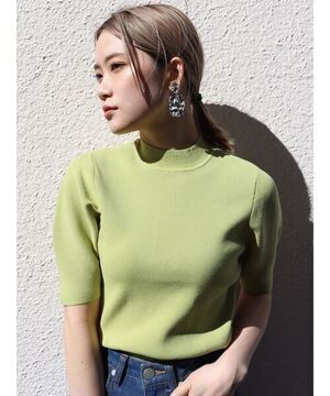 MURUA スリムハーフスリーブニット