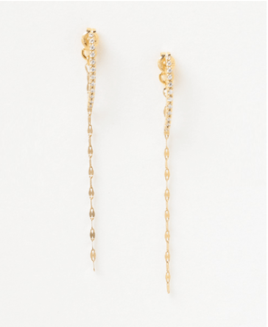 ete ビジュー ロングチェーン ピアス