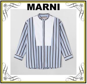 MARNI 【MARNI】ストライプコットンポプリン タキシードシャツ (MARNI/ブラウス・シャツ) CAMA0348MQUTC042STB50【BUYMA】