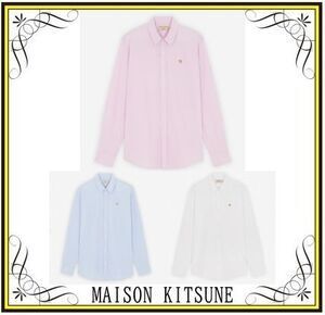 MAISON KITSUNE 【MAISON KITSUNE】FOX HEAD クラシックシャツ (MAISON KITSUNE/シャツ) GM00454WC0025-PI GM00454WC0025-LB GM00454WC0025-WH【BUYMA】