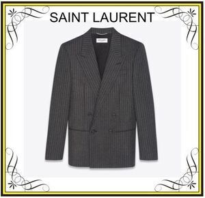 SAINT LAURENT 【Saint Laurent】ダブルブレスト ストライプジャケット (Saint Laurent/テーラードジャケット) 653850Y1D251160【BUYMA】