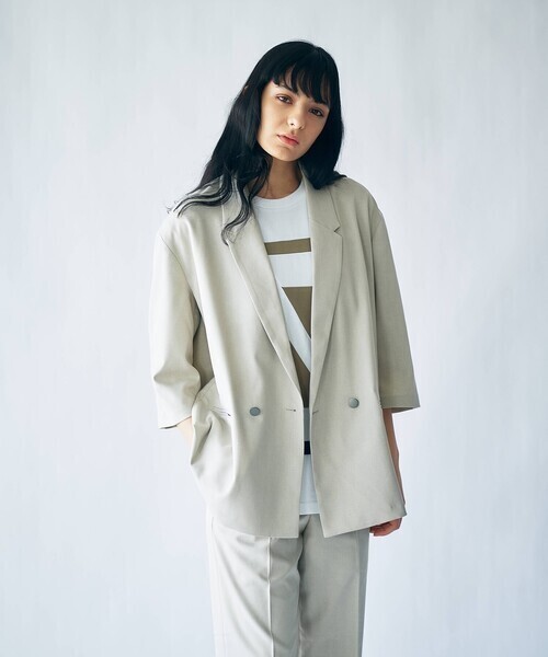 tk.TAKEO KIKUCHI セミダブル7分袖ジャカーデ