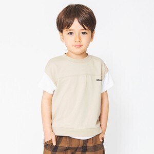 BRANSHES ベスト重ね着風半袖Tシャツ