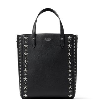 JIMMY CHOO PEGASI N/S スタースタッズ付き  ソフトグレイニーカーフレザー・トートバッグ