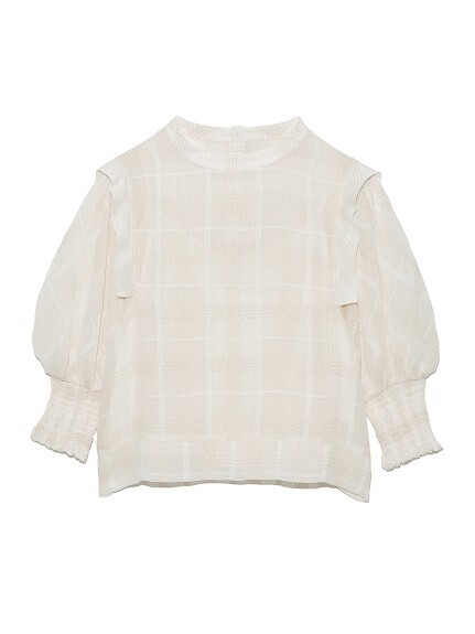 Lily Brown シアーチェックブラウス