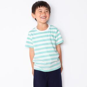 無印良品 インド綿天竺編み　ボーダー半袖Ｔシャツ
