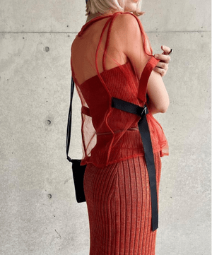 KOH.style TULLE KNIT BUSTIER SKIRT SET