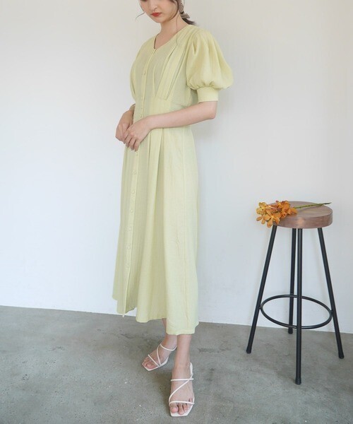 LADYMADE ウエストタックパワショルワンピー