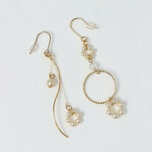 Osewaya ピアス ニッケルフリー ノスタルジックフラワー パール メタル フックピアス