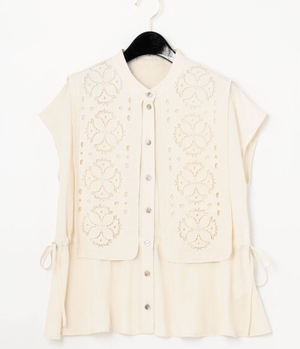 GRACE CONTINENTAL レイヤード刺繍ブラウス